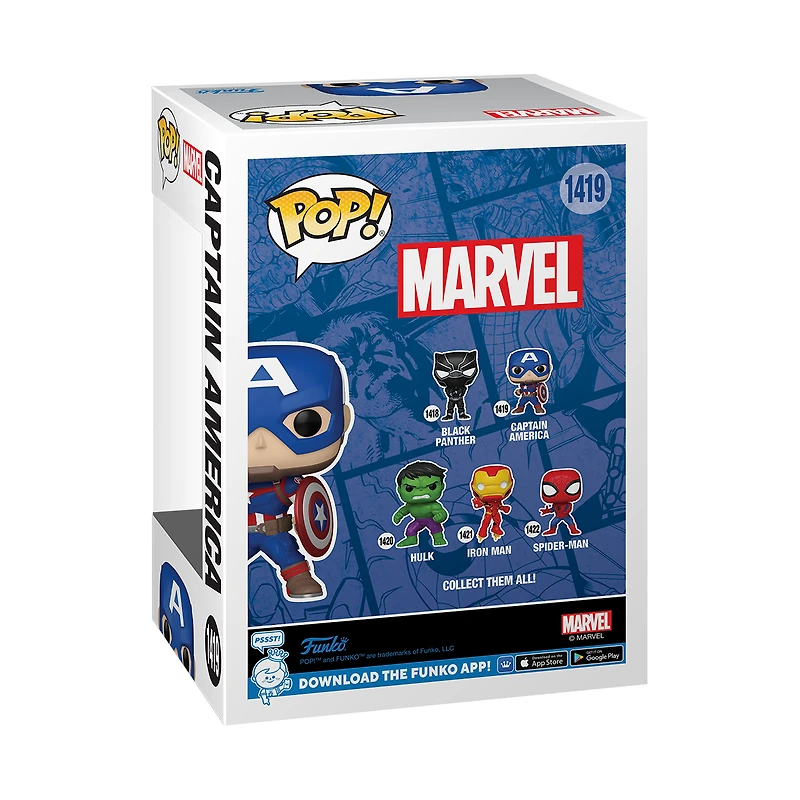 Funko POP! Marvel: Marvel Captain America 3.65-in Vinyl Bobblehead