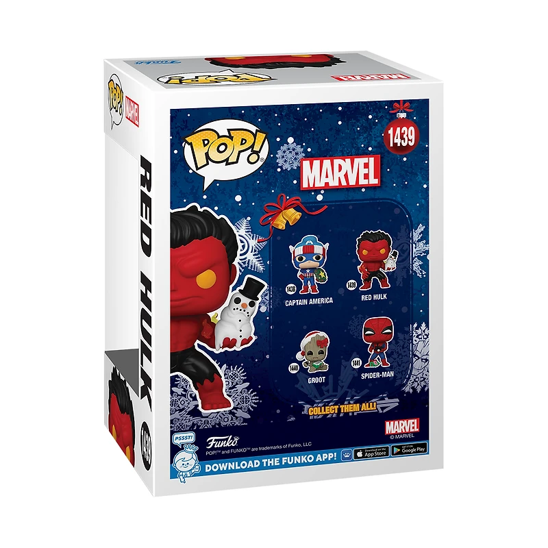 Funko POP! Marvel: Red Hulk(Holiday) 4.4-in Vinyl Bobblehead