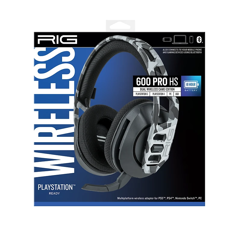 RIG 600 PRO HS Dual Wireless Gaming Headset with Bluetooth for PlayStation 4/5, Nintendo Switch and PC