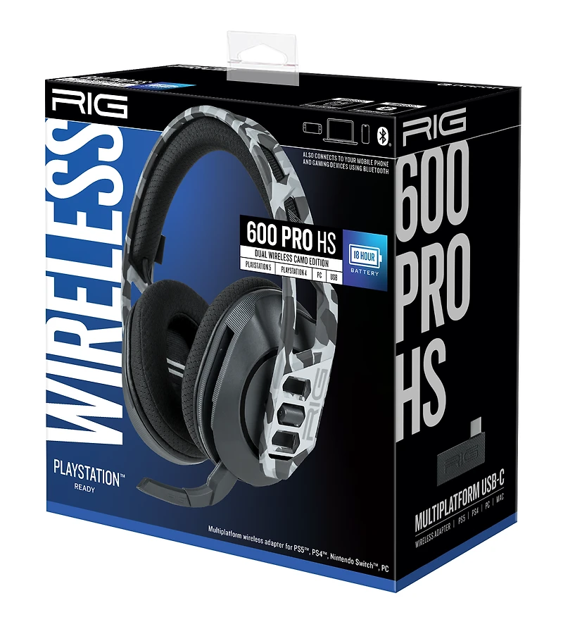 RIG 600 PRO HS Dual Wireless Gaming Headset with Bluetooth for PlayStation 4/5, Nintendo Switch and PC