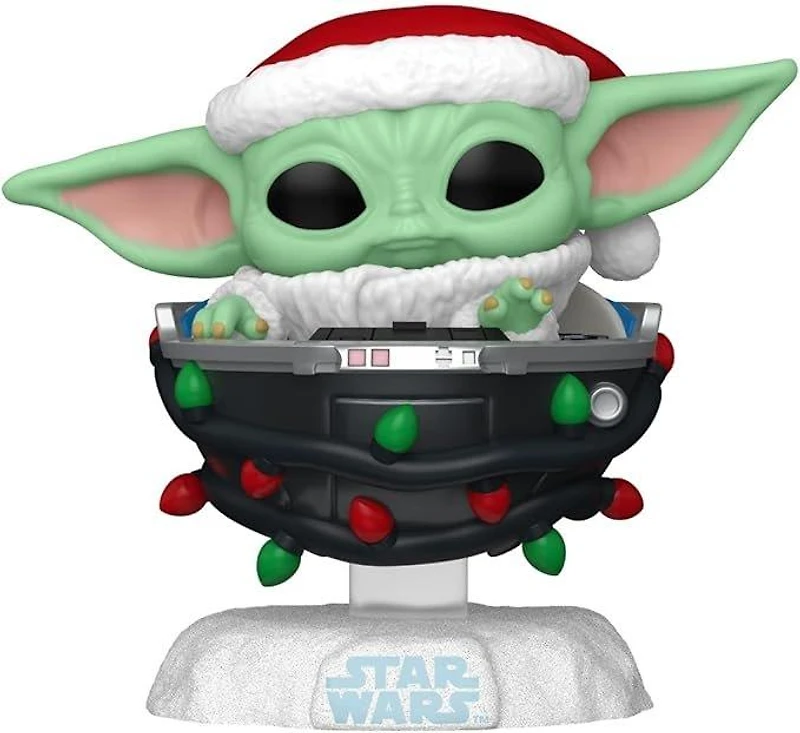 Funko POP! Star Wars: Mandalorian Holiday Grogu Pram 3.75-in Vinyl Figure