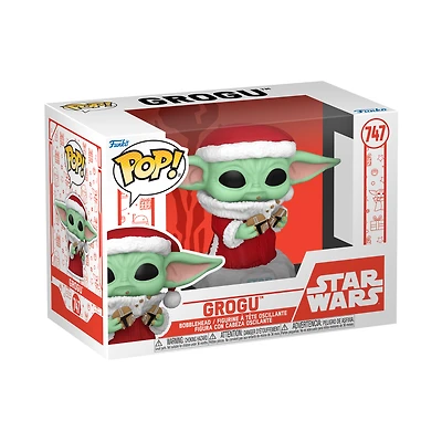 Funko POP! Star Wars: Mandalorian (Holiday) Grogu 3.9-in Vinyl Bobblehead