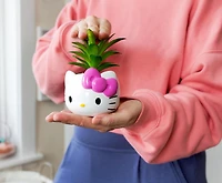 Hello Kitty Face 3-In Ceramic Mini Planter with Artificial Succulent