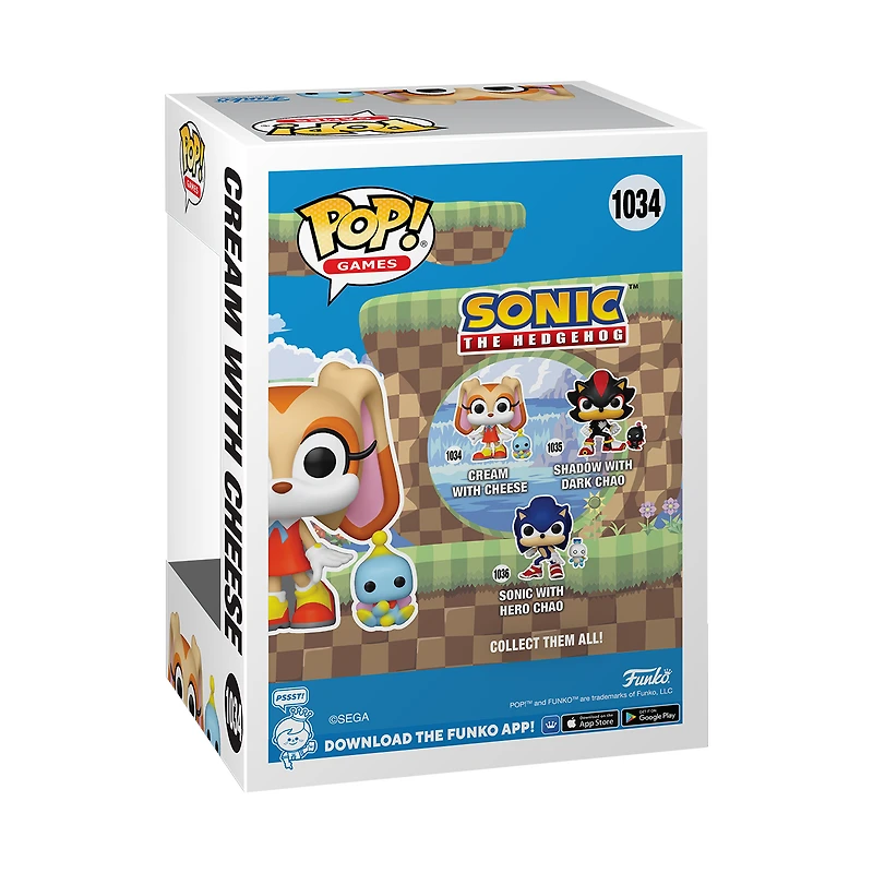 Funko POP! and Buddy: Sonic The Hedgehog Cream and Cheese 3.6 and 1.25-in Vinyl Figures