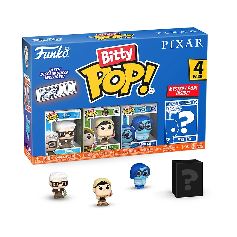 Funko Bitty POP! Pixar Animation Vinyl Figure Set 4-Pack ( Carl, Russell, Sadness