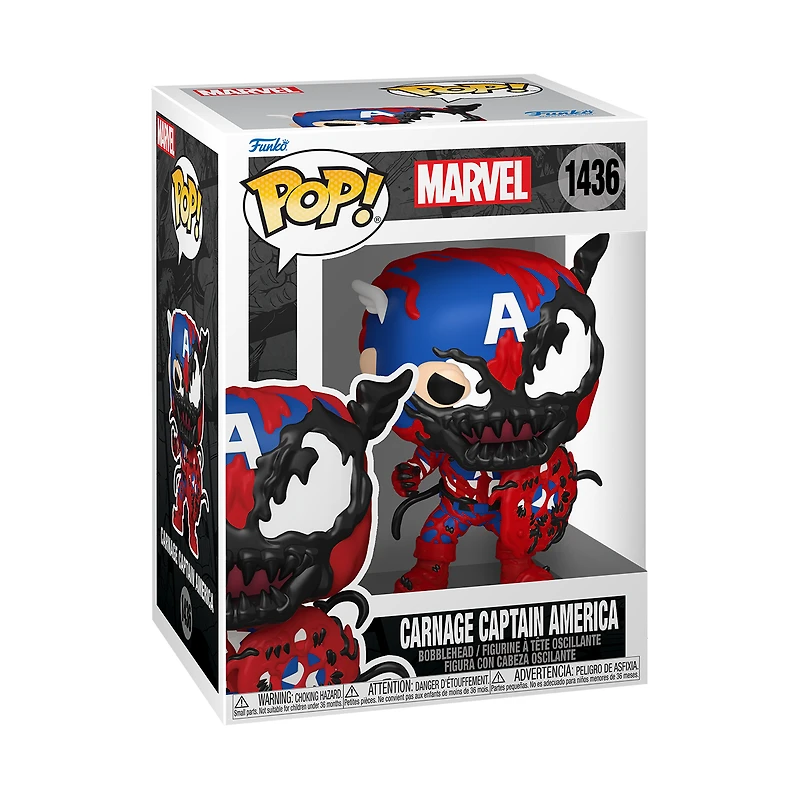 Funko POP! Marvel: Carnageized Captain America 3.85-in Vinyl Bobblehead Figure