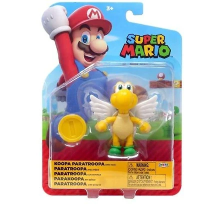 Jakks Pacific Super Mario Koopa Para Troopa with Coin 4-in Figure