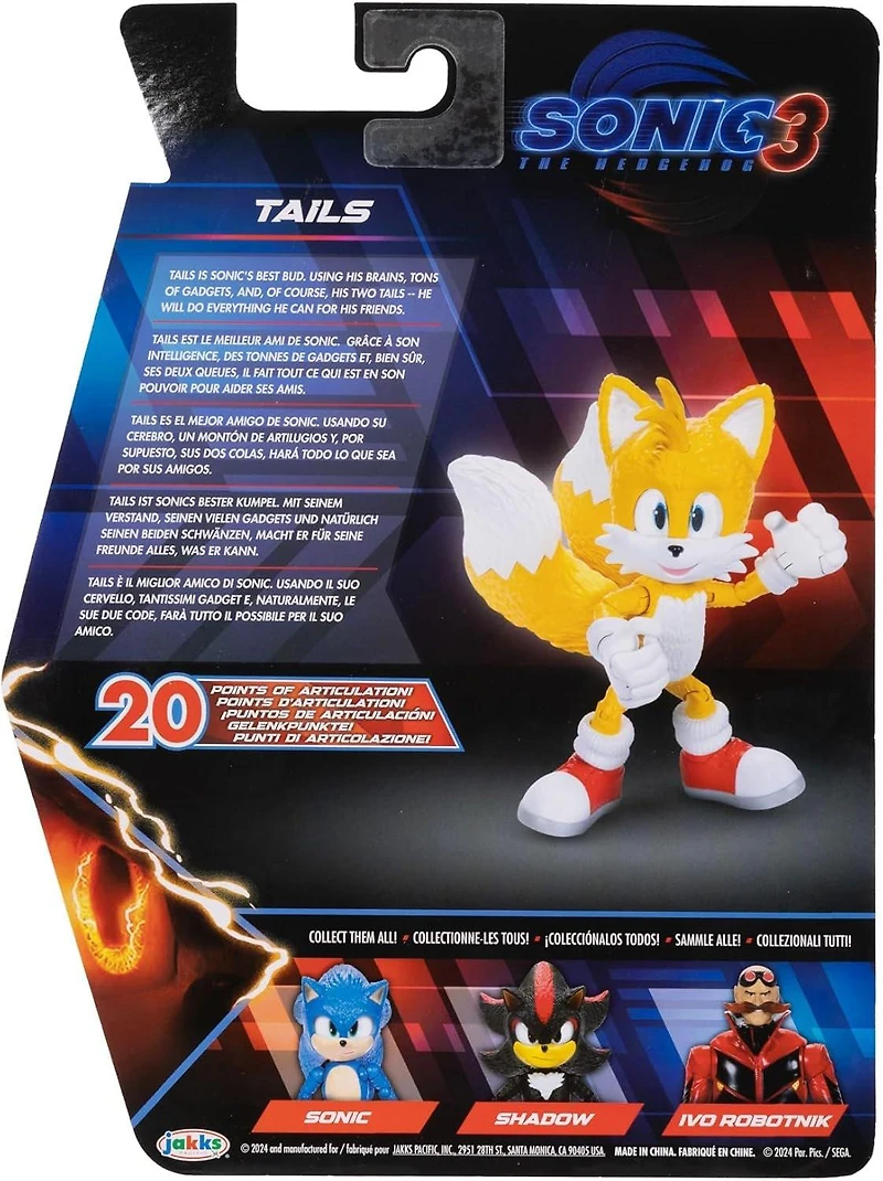 Jakks Pacific Sonic the Hedgehog 3 Movie Tails 5-in Action Figure