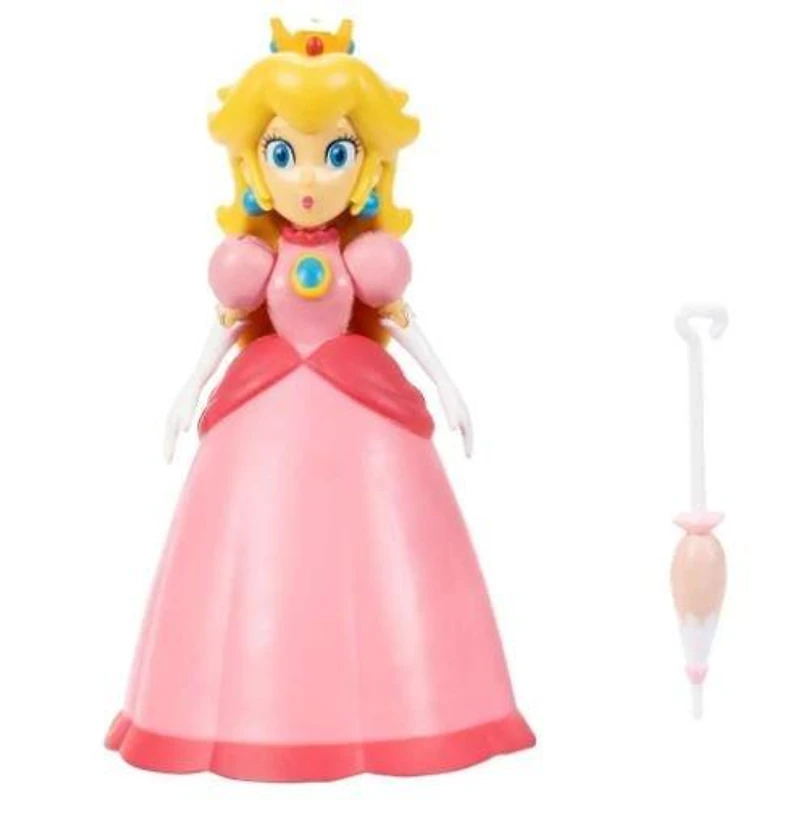 Jakks Pacific Super Mario Princess Peach with Umbrella 4-in Action Figure