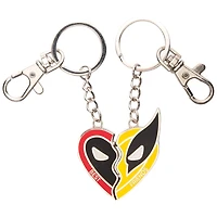 Marvel Deadpool and Wolverine Best Friends Heart Magnetic Keychain Set GameStop Exclusive