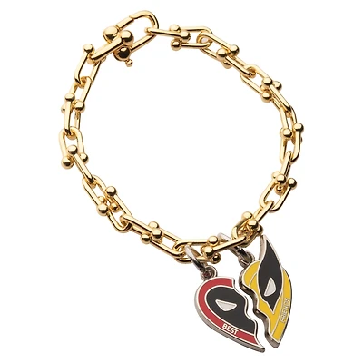 Marvel Deadpool and Wolverine Best Friends Charm Gold Plated Bracelet GameStop Exclusive