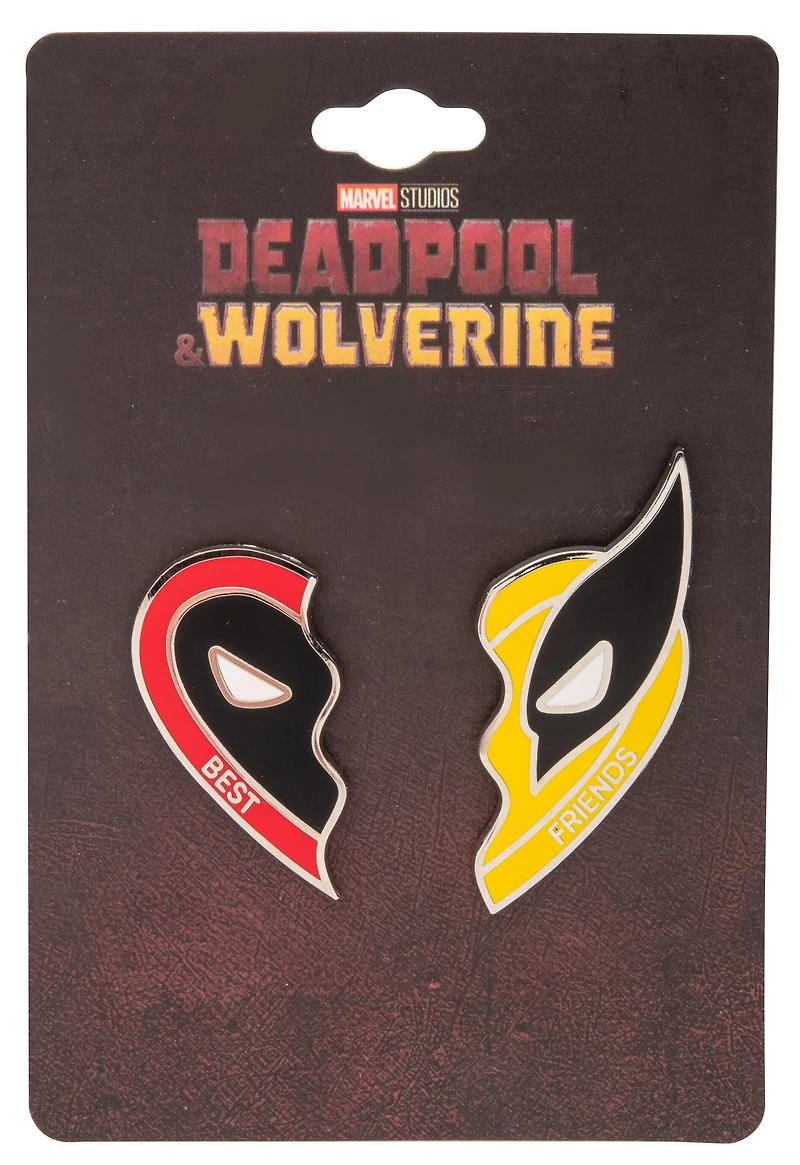 Deadpool and Wolverine Best Friends Heart Pin Set GameStop Exclusive