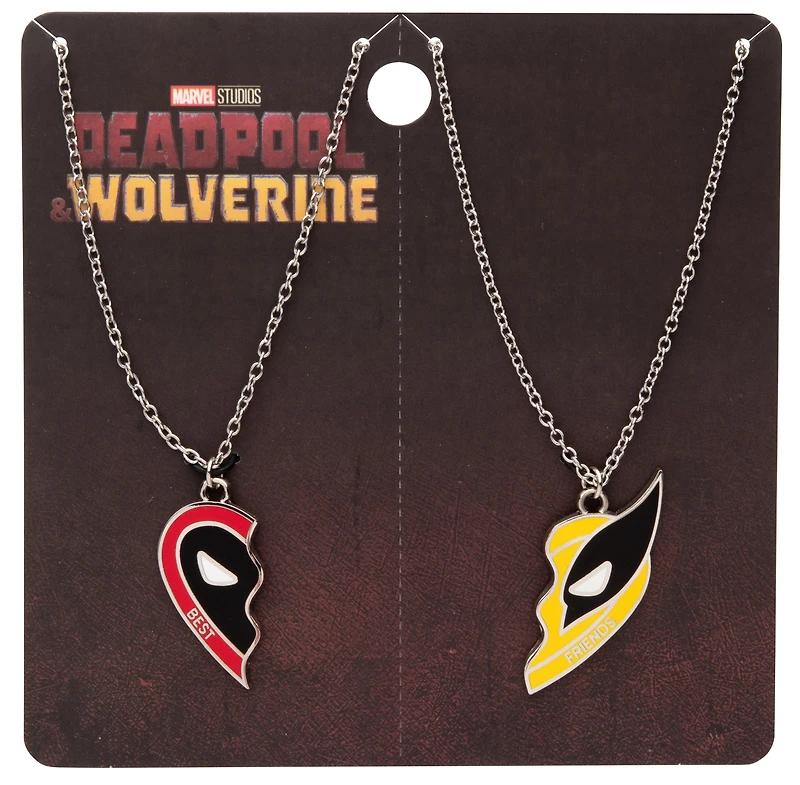 Deadpool and Wolverine Best Friends Heart Necklace Set GameStop Exclusive
