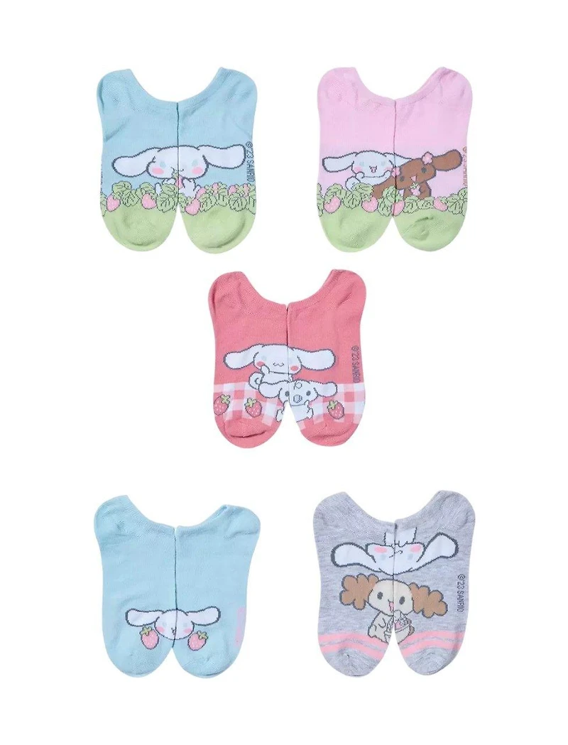 Sanrio Cinnamoroll Strawberry Womens Ankle Socks 5-Pack