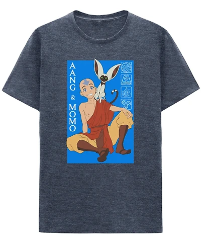 Avatar: The Last Air Bender Aang and Momo Navy Blue Unisex Graphic T-Shirt
