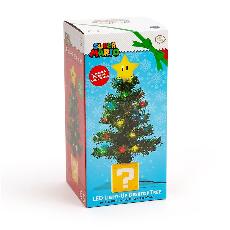 Super Mario Bros Super Star LED USB-Powered Light-Up Desktop Holiday Tree