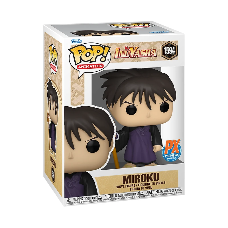 Funko POP! Animation: Inuyasha Miroku (or Chase) Diamond 4-in Vinyl Figure PX Previews Exclusive