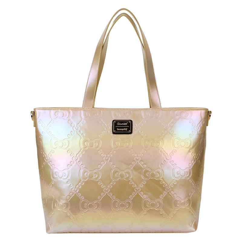 Loungefly Sanrio 50th Anniversary Hello Kitty Metallic Gold Tote Bag With Coin Bag