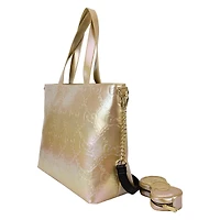 Loungefly Sanrio 50th Anniversary Hello Kitty Metallic Gold Tote Bag With Coin Bag