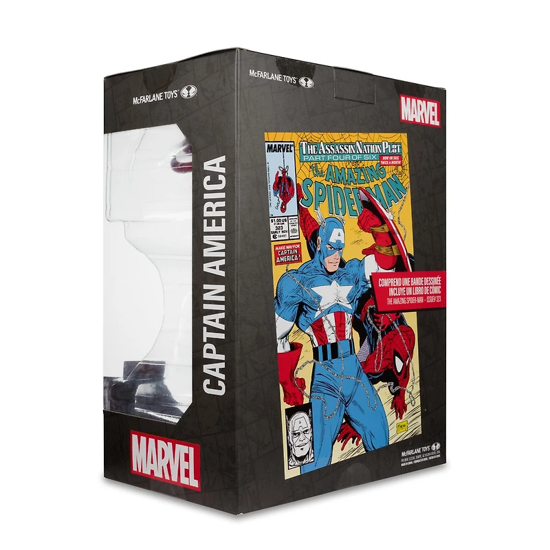 McFarlane Toys Marvel: The Amazing Spider-Man Issue 323 with Captain America Comic and 1:6 Scale Statue