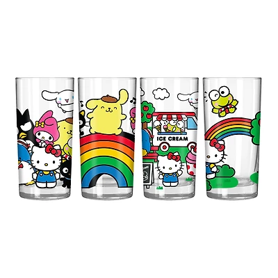 Hello Kitty and Friends at the Park 4pc. 10oz Tumbler Glass Set