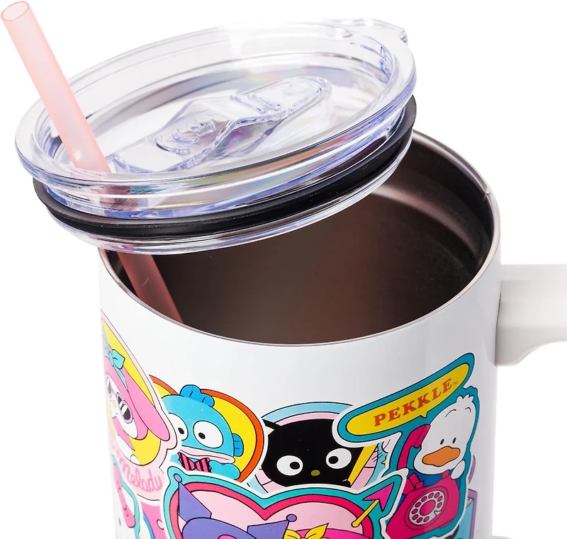 Hello Kitty and Friends Sticker Collage 40oz Stainless Steel Tumbler with Handle