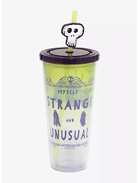 Beetlejuice Strange and Unusual 24 oz Plastic Cold Cup with Lid and Topper Straw