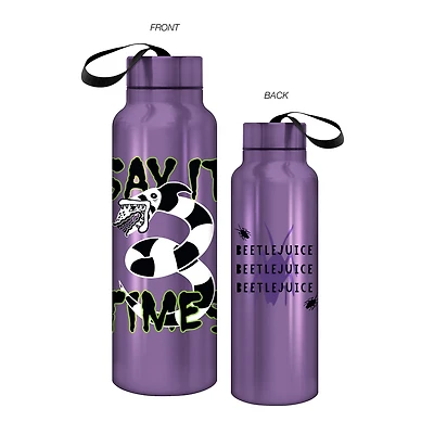 Beetlejuice Strange and Unusual Sandworm 27oz Stainless Steel Water Bottle with Strap