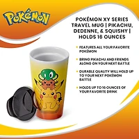 Pokemon XY Series Pikachu, Dedenne, and Squishy 16 oz Travel Mug