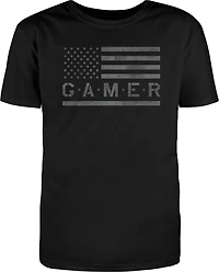 Geeket USA Gamer Black Unisex Short Sleeve T-Shirt GameStop Exclusive
