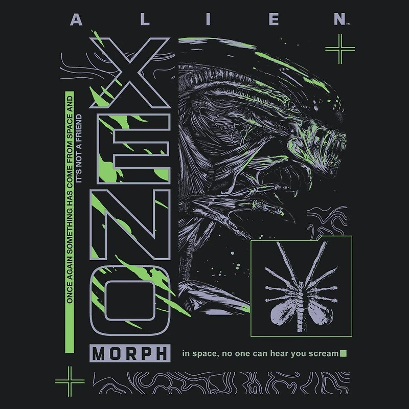 Alien Xenomorph Unisex Black Short Sleeve Graphic T-Shirt GameStop Exclusive
