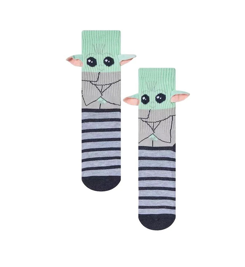 Star Wars The Mandalorian Grogu 2 Pack Crew Socks with 3D Ears