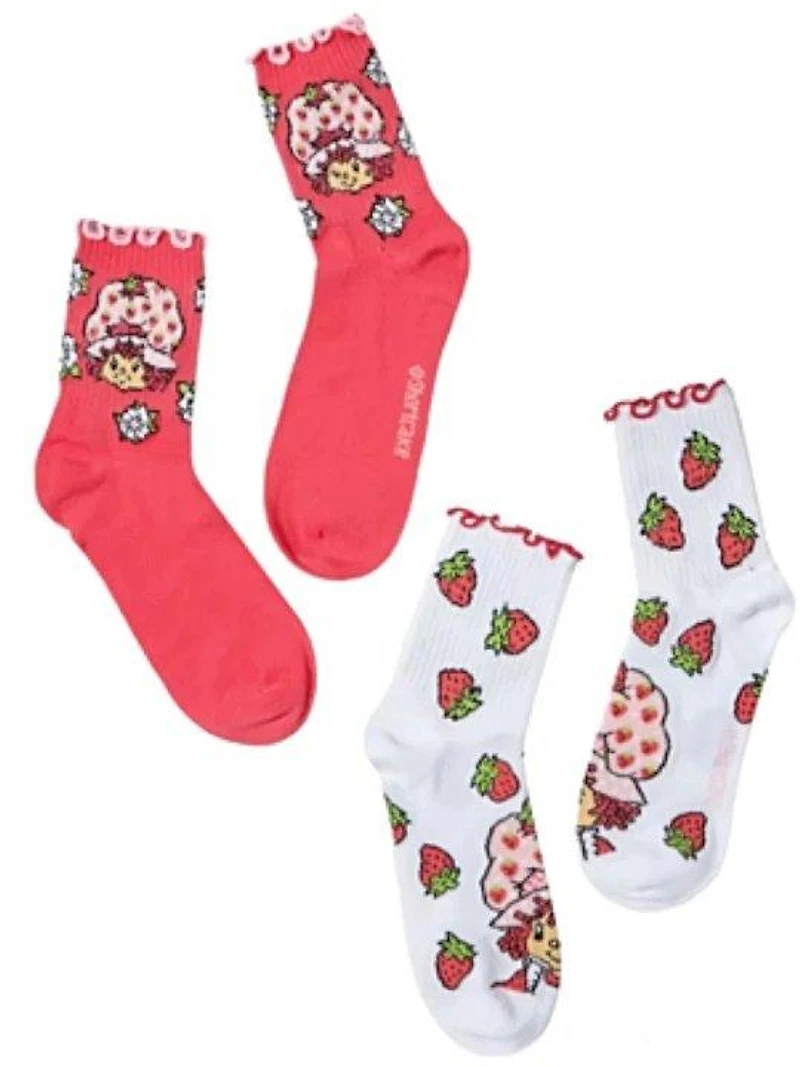 Strawberry Shortcake Sweet Treats Ribbed Lettuce Socks 2-Pack