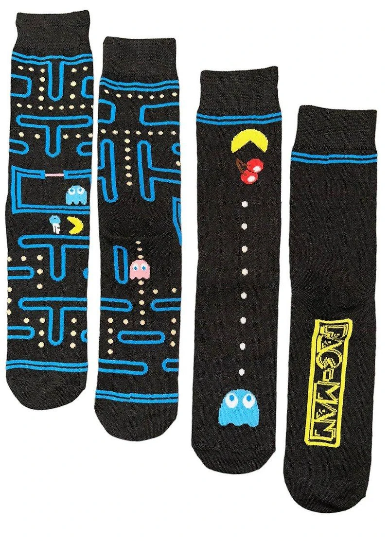 PAC-MAN Video Game Mens Crew Socks 2-Pack
