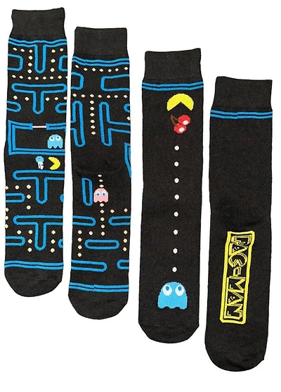 PAC-MAN Video Game Mens Crew Socks 2-Pack