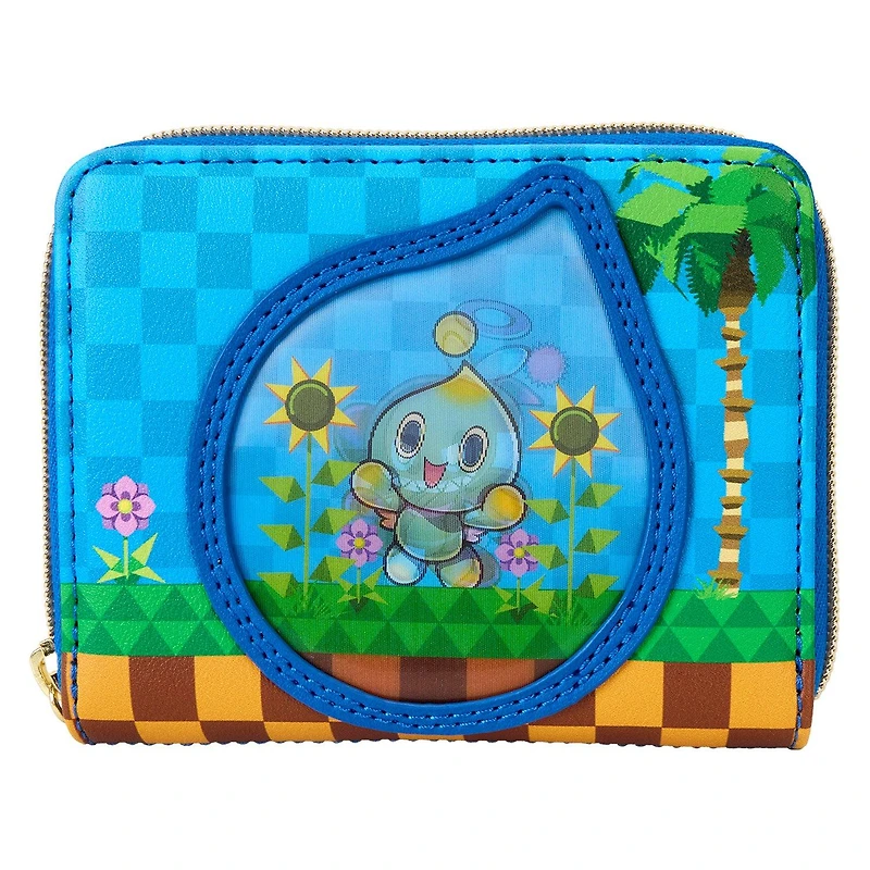 Loungefly Sonic the Hedgehog Chaos Garden Lenticular Zip Around Wallet GameStop Exclusive