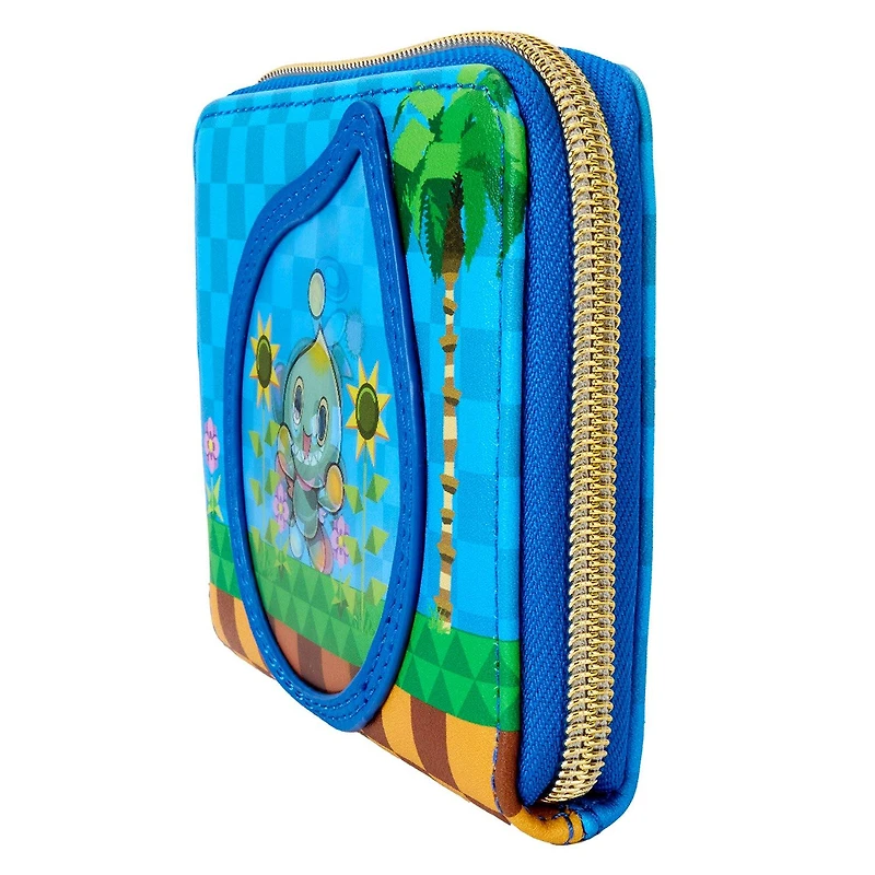 Loungefly Sonic the Hedgehog Chaos Garden Lenticular Zip Around Wallet GameStop Exclusive