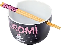 Sanrio Kuromi Metal Ramen with Chopsticks 20oz Ceramic Bowl