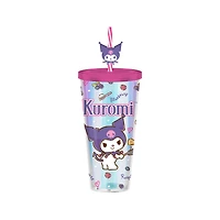 Sanrio Kuromi Flipping Pancake Icons Iridescent 24oz Plastic Cold Cup with Lid and Topper Straw