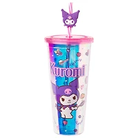 Sanrio Kuromi Flipping Pancake Icons Iridescent 24oz Plastic Cold Cup with Lid and Topper Straw