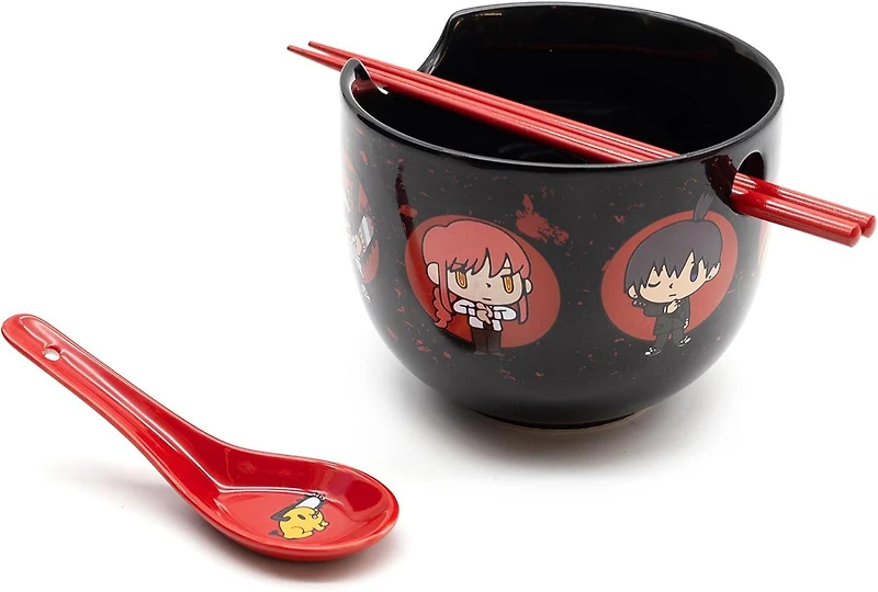 Culturefly Chainsaw Man Ramen Bowl Bundle Set with Ramen Bowl, Spoon