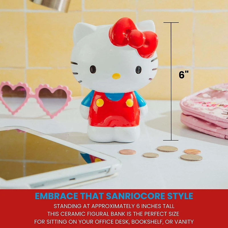 Sanrio Hello Kitty 6-Inch Ceramic Figural Coin Bank Storage