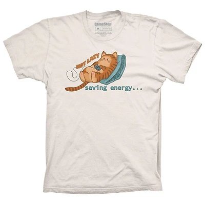 Lazy Cat Graphic Unisex Short Sleeve T-Shirt GameStop Exclusive