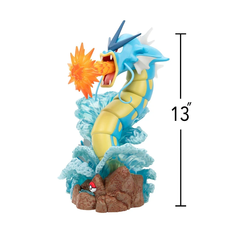 Jazwares Pokemon Gyarados 13-in Deluxe Collector's Statue with Light Up Fins and Beam Attack
