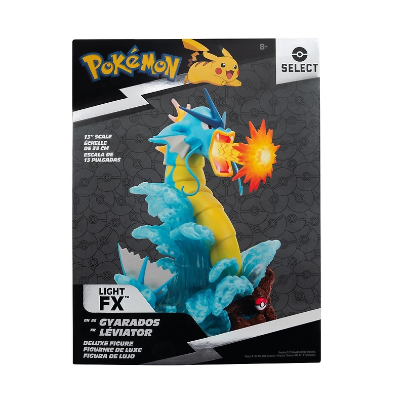 Jazwares Pokemon Gyarados 13-in Deluxe Collector's Statue with Light Up Fins and Beam Attack