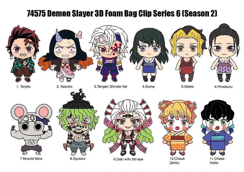 Demon Slayer: Kimetsu no Yaiba 3D Bag Clip Blind Bag Series 6 (Styles May Vary