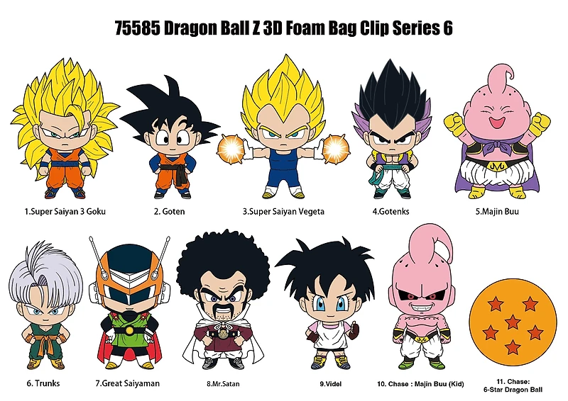 Dragon Ball Z 3D Foam Bag Clip Blind Bag Series 6 (Styles May Vary