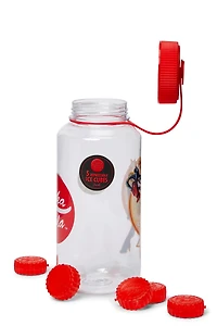 Fallout Nuka Cola Logo Plastic 34oz Water Bottle with Lid and Molded Ice Cubes