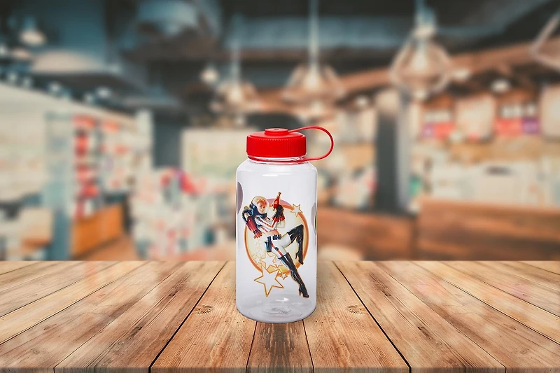 Fallout Nuka Cola Logo Plastic 34oz Water Bottle with Lid and Molded Ice Cubes