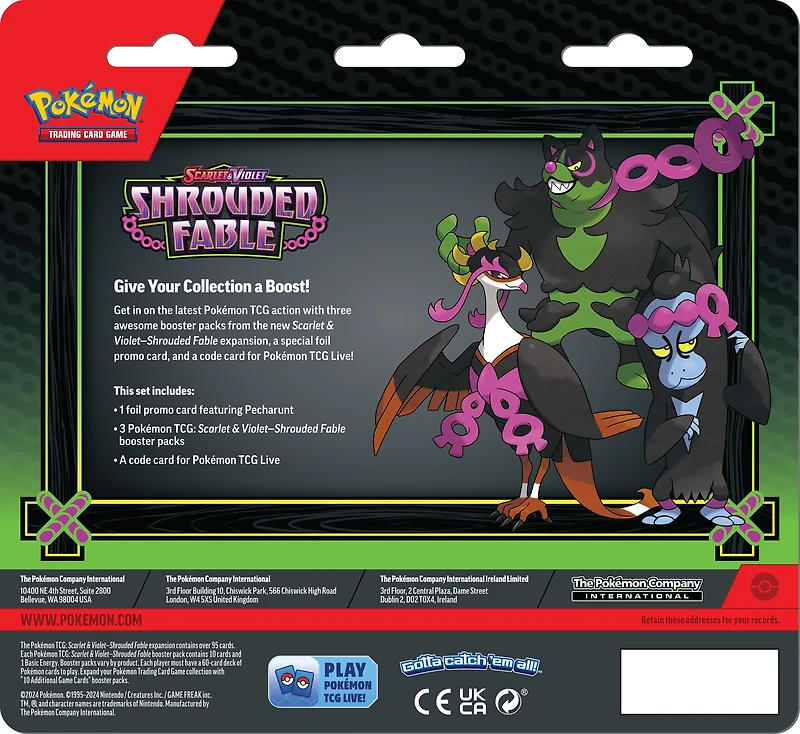 Pokemon Trading Card Game: Scarlet and Violet Shrouded Fable 3-Pack Booster Blister